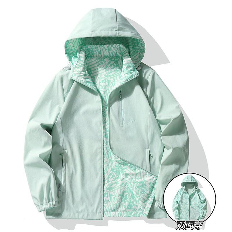 Middle-Aged Men'S Outwear Business Casual Spring & Fall Hooded Reversible Outwear Men'S Dad Wear Reversible Jacket Top - Image 5